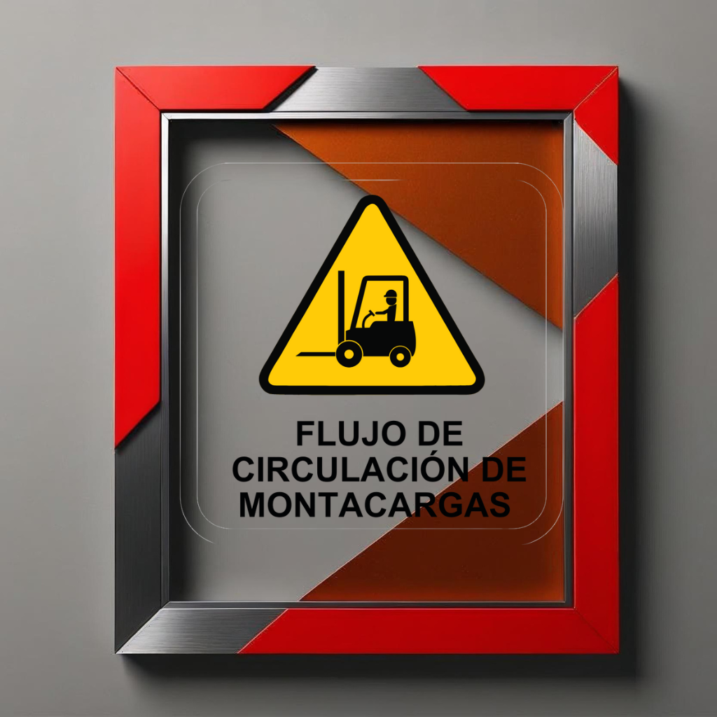 Calcomania de "Flujo de Circulacion de Montacargas"