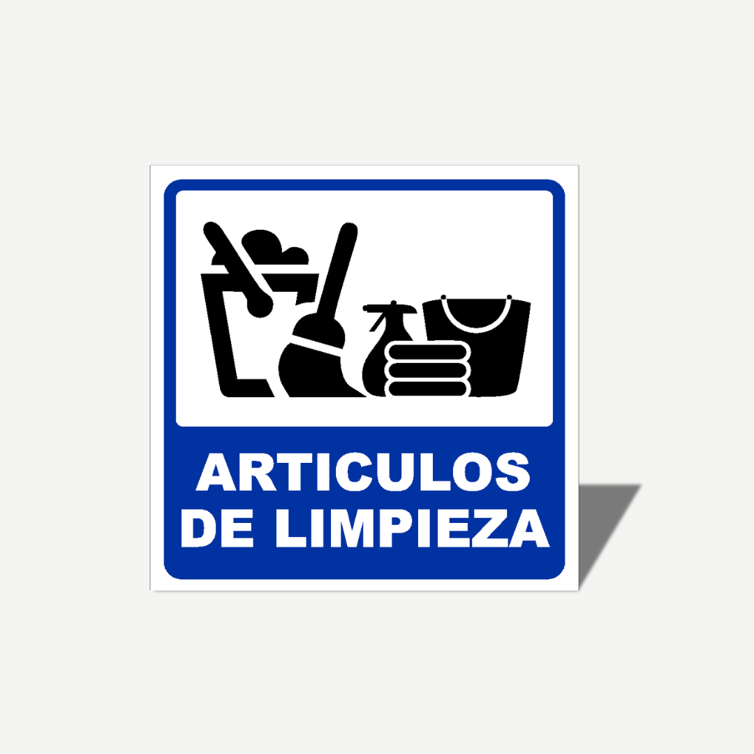 2 Señales GRANDES de "Articulos De Limpieza" | Señalética Protección Civil