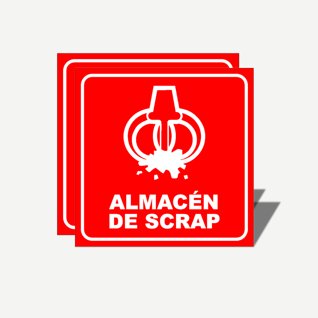 2 Señales GRANDES de "Almacen De Scrap" | Señalética Protección Civil