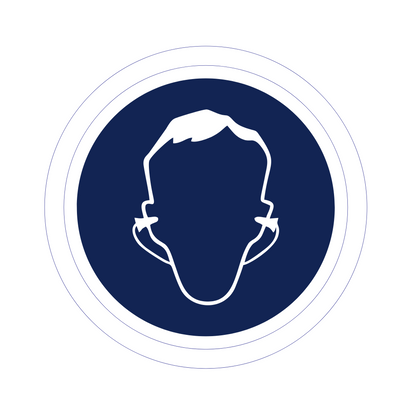 Paquetes de 50 Calcomanias "Uso Obligatorio de Tapones para Oidos"