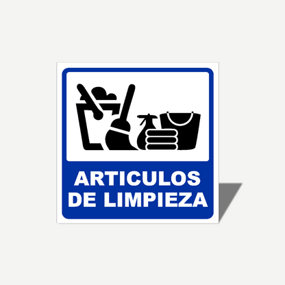 2 Señales GRANDES de "Articulos De Limpieza" | Señalética Protección Civil
