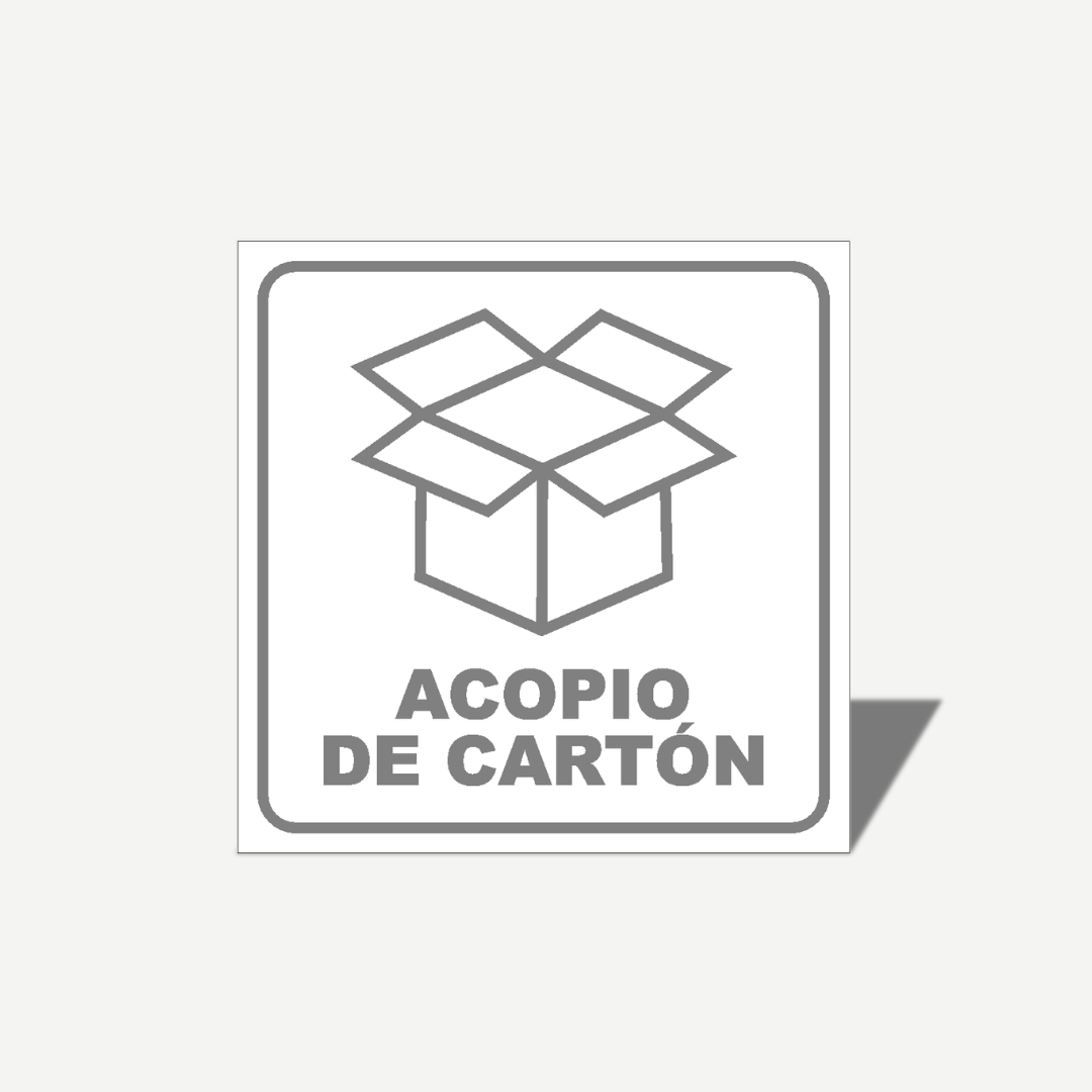 2 Señales GRANDES de "Acopio De Carton" | Señalética Protección Civil