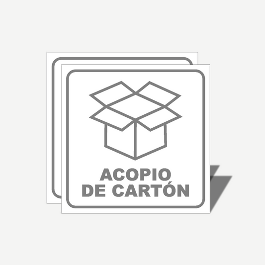 2 Señales GRANDES de "Acopio De Carton" | Señalética Protección Civil