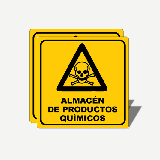 2 Señales GRANDES de "Almacen De Productos Quimicos" | Señalética Protección Civil