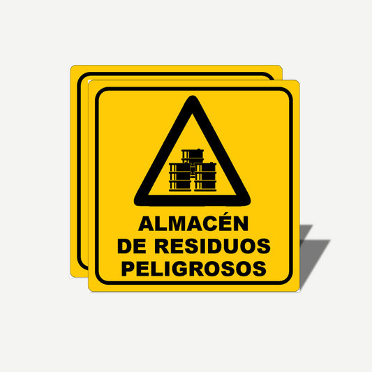 2 Señales GRANDES de "Almacen De Residuos Peligrosos" | Señalética Protección Civil