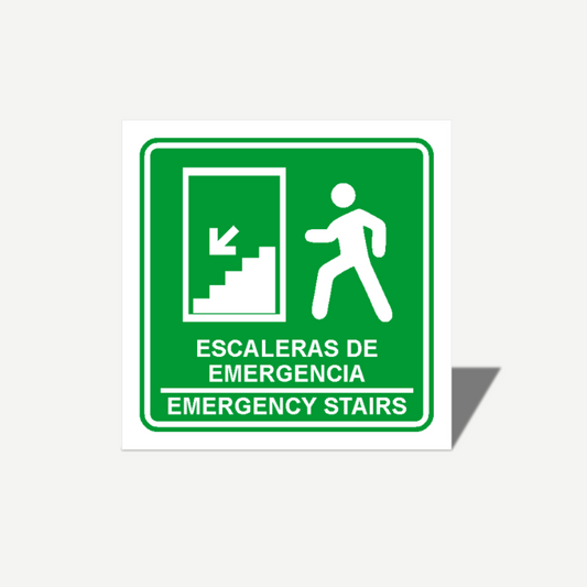 Señalitica PARA EXTERIOR de "Escalera de Emergencia" En Lamina Galvanizada