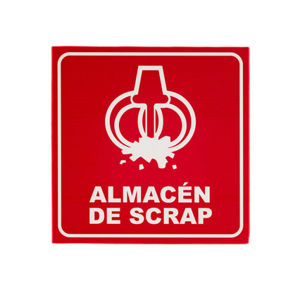 2 Señales de "Almacen De Scrap" | 15cm - 35cm | Señalética Protección Civil